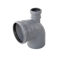 Отвод Политэк 110-90° выход 50 мм верхний для внутренней канализации