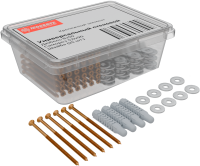 Крепежный элемент IZG Универсальный стеновой Дюбель 8х50/Саморез 5х90 /Шайба (25 шт.)