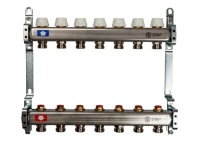 Коллектор Stout из нержавеющей стал с запорными клапанами 1/3/4x2, SMS 0922 000002
