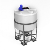 Емкость ЭкоПром ФМ 1000 литров в обрешетке с турбинной мешалкой