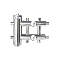 Распределительный коллектор отопления Прокситерм GSK 32-3 с гидрострелкой 85 кВт на 3 контура 