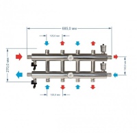 Распределительный коллектор отопления Прокситерм GK 25-5 до 60 кВт, 5 контуров