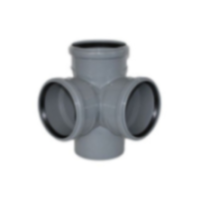 Крестовина Политэк 110-110-110-90° двухплоскостная для внутренней канализации