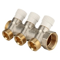 Коллектор Stout с регулировочными вентилями 1x3/4EK с 3 отводами, SMB 6851 013403