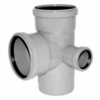 Крестовина Политэк 110-110-50-90° двухплоскостная правая для внутренней канализации