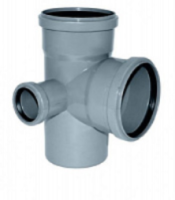 Крестовина Политэк 50-110-110-90° двухплоскостная левая для внутренней канализации