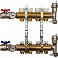 Коллектор Stout распределительный из латуни без расходомеров 1/3/4x4, SMB 0468 000004