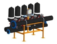 Система дисковой фильтрации NOWATECH с автоматической промывкой 5 фильтра 2", 130 микрон, до 166 м3/час 