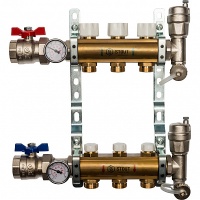 Коллектор Stout распределительный из латуни без расходомеров 1/3/4x3, SMB 0468 000003