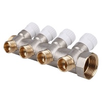 Коллектор Stout с регулировочными вентилями 1x1/2 с 4 отводами, SMB 6851 011204