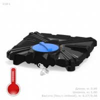 Бак для душа Полимер-Групп "Роса" 110 л с подогревом, с лейкой, с уровнемером