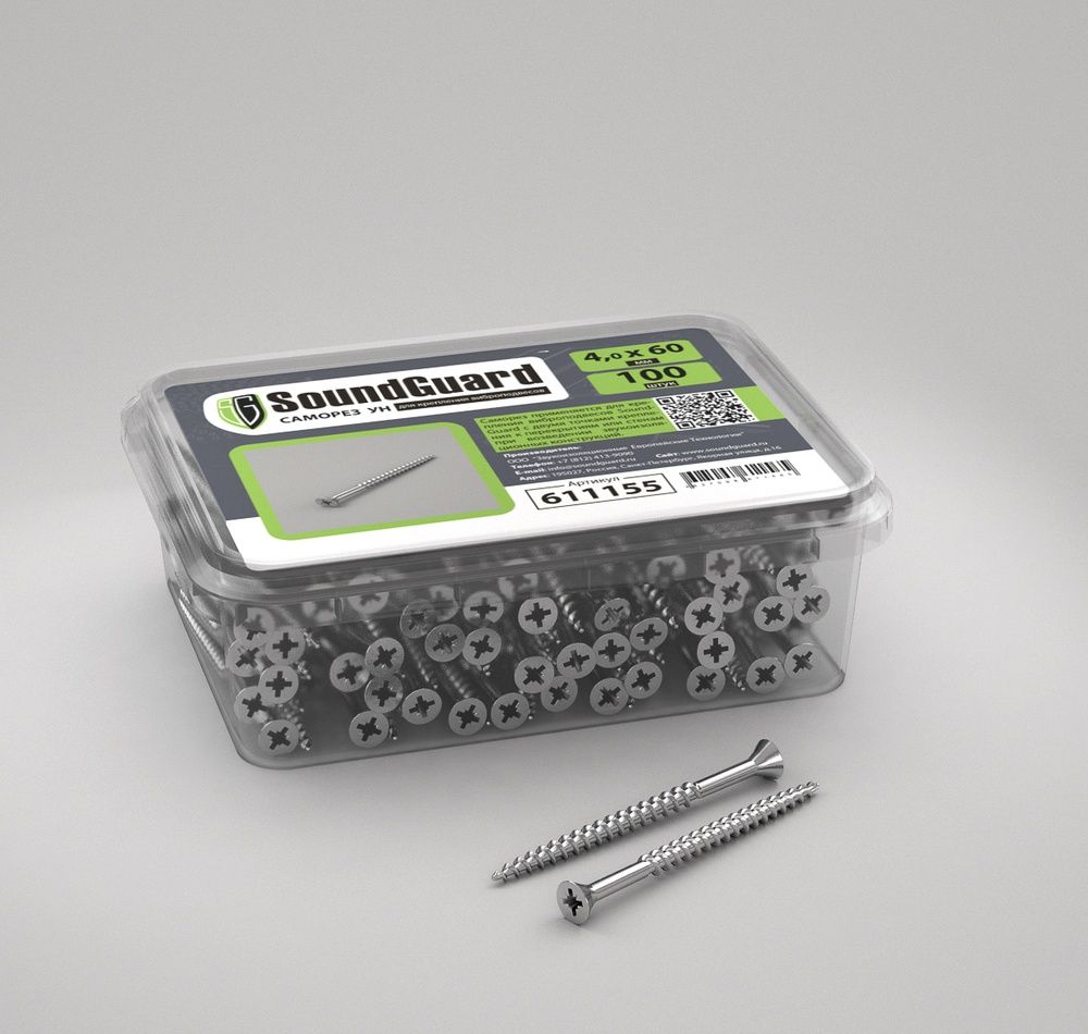 Саморезы SoundGuard УН 4х60 (100 штук)