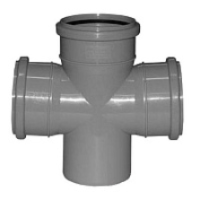 Крестовина Политэк 50-50-50-45° одноплоскостная для внутренней канализации