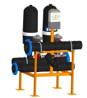 Система дисковой фильтрации NOWATECH с автоматической промывкой 2 фильтра 2", 130 микрон, до 66 м3/час 